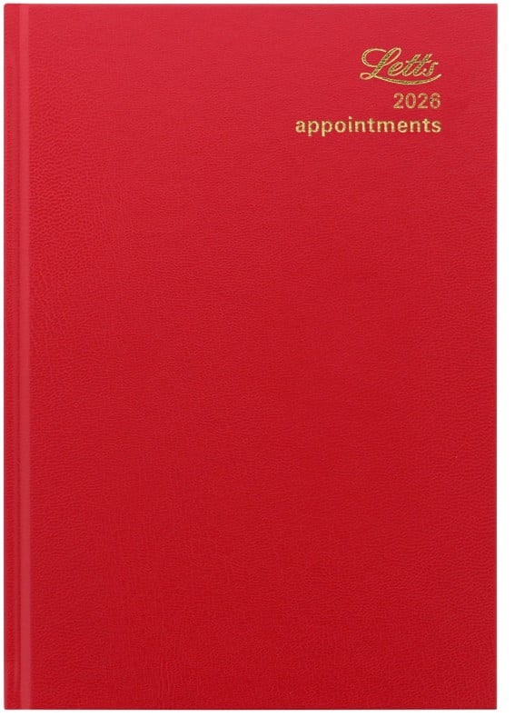 Letts Diary 2026 A5 1 Day per page English Red 20-T11XRD