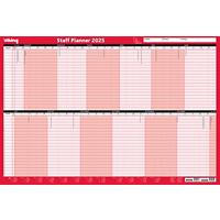 Viking Unmounted Staff Planner 2025 Yearly English 91 (W) x 61 (H) cm Red