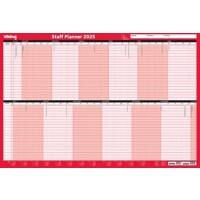 Viking Unmounted Staff Planner 2025 Yearly English 91 (W) x 61 (H) cm Red