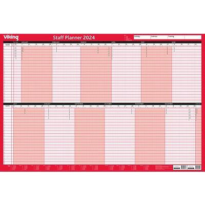 Viking Staff Planner Mounted 2023 Landscape Red English 91 x 61 cm