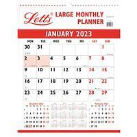 Letts Year Calendar 2023 1 Month per page Portrait White, Red 34 x 0.5 x 42.2 cm