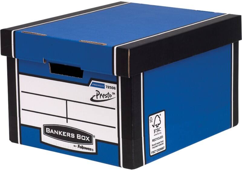 Bankers Box Premium Presto Classic Archive Boxes Blue 257(H) x 342(W) x 400(D) mm Pack of 10