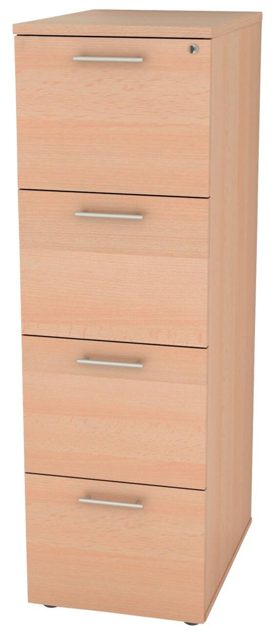 Realspace Filing Cabinet With 4 Lockable Drawers 490 X 550 X 1412mm Beech Viking Direct Uk