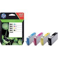 HP 364XL Original Ink Cartridge N9J74AE Black, Cyan, Magenta, Yellow Pack of 4 Multipack