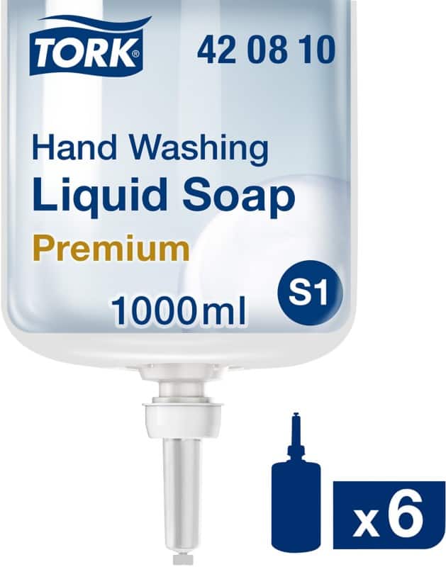 Tork Premium S1 Hand Soap Liquid Transparent 420810 1 L Pack of 6