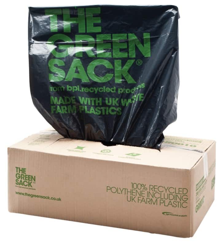 Green Sack Bin Bags 70 L Black PE (Polyethylene) 25 microns Pack of 200