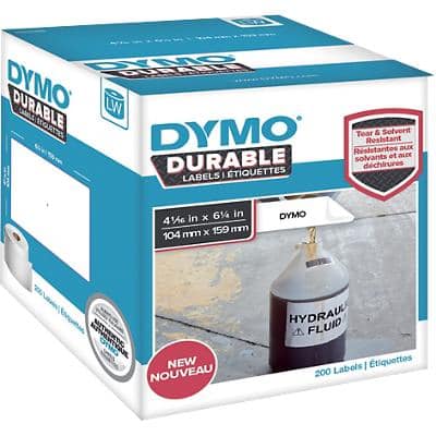 DYMO LW Durable Label Roll 1933086 Black on White Self Adhesive 104 mm x 159 mm 200 Labels
