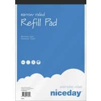 Niceday A4+ Top Bound Blue Paper Cover Refill Pad Ruled 80 Pages Pack of 5