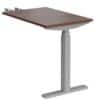 Elev8² Sit Stand Return Desk with Walnut Melamine Top and Silver Frame 1 Leg Touch 1600 x 800 x 675 - 1300 mm