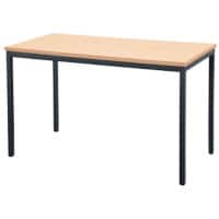 Niceday Rectangular Table Beech MFC (Melamine Faced Chipboard), Steel Black 1,600 x 800 x 750 mm