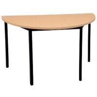 Niceday Semi-circular Table Beech Melamine Faced Chipboard, Steel Black 1,200 x 600 x 750 mm