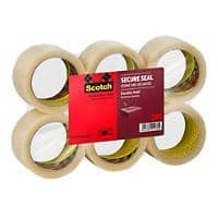 Scotch Secure Seal Packaging Tape Transparent Strong 50 mm (W) x 66 m (L) PP (Polypropylene) 56 microns Pack of 6