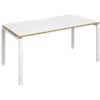 Dams International Rectangular Single Desk with White Melamine Top and White Frame 4 Legs Adapt II 1800 x 800 x 725mm