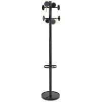 8 PEG BLACK COAT STAND