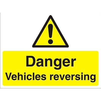 Warning Sign Vehicles Reversing Fluted Board 45 x 60 cm