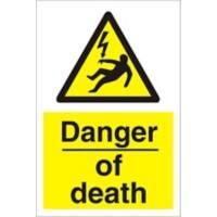 Warning Sign Danger Of Death PVC 30 x 20 cm