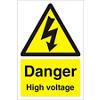 Warning Sign High Voltage Fluted Board 30 x 20 cm