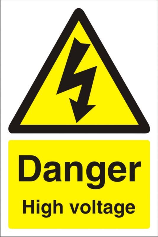 Warning Sign High Voltage Freestanding PVC (Polyvinyl Chloride) 30 x 20 cm