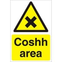 Warning Sign Coshh Area Fluted Board 30 x 20 cm