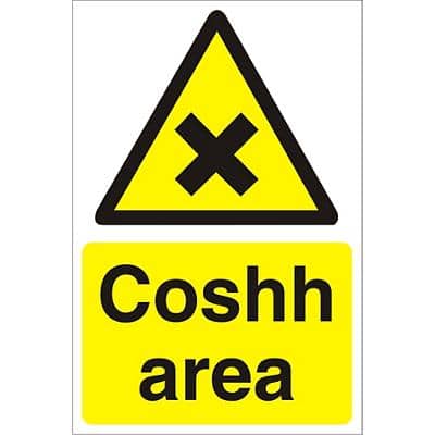 Warning Sign Coshh Area Fluted Board 30 x 20 cm