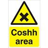 Warning Sign Coshh Area PVC 30 x 20 cm