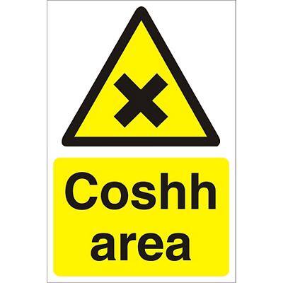 Warning Sign Coshh Area PVC 30 x 20 cm