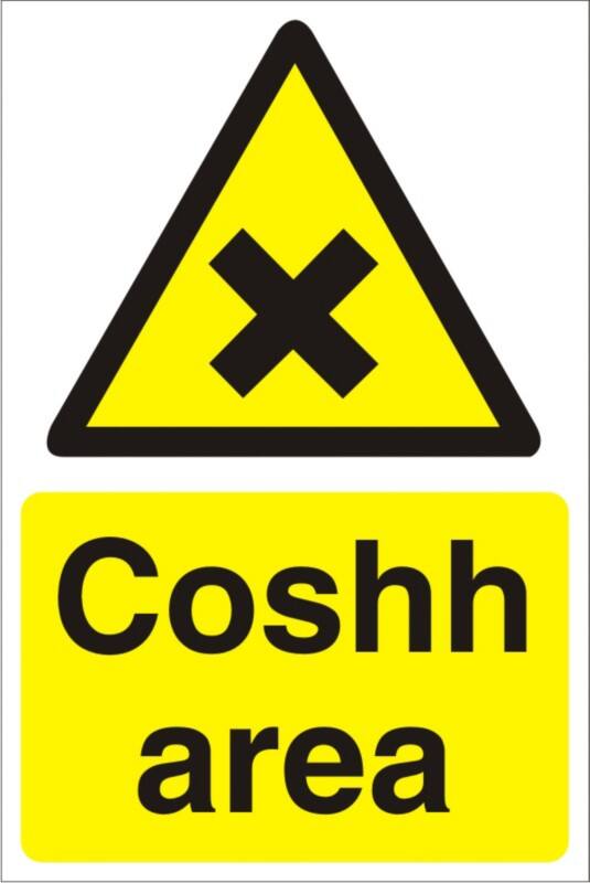 Warning Sign Coshh Area Freestanding PVC (Polyvinyl Chloride) 60 x 40 cm