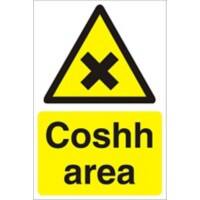 Warning Sign Coshh Area Freestanding PVC (Polyvinyl Chloride) 60 x 40 cm