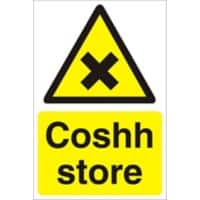 Warning Sign Coshh Store Freestanding Corrugated Board 60 x 40 cm