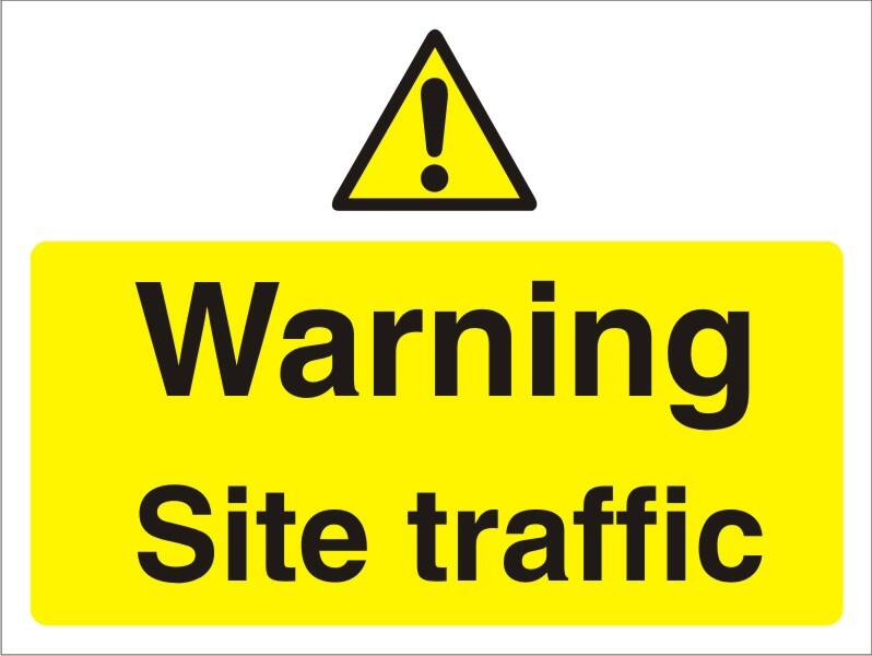 Warning Sign Site Traffic Freestanding PVC (Polyvinyl Chloride) 45 x 60 cm