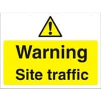 Warning Sign Site Traffic Freestanding PVC (Polyvinyl Chloride) 45 x 60 cm