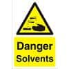 Warning Sign Solvents Fluted Board 30 x 20 cm