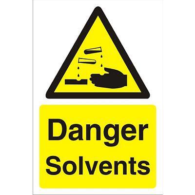 Warning Sign Solvents Fluted Board 60 x 40 cm