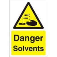 Warning Sign Solvents Freestanding Corrugated Board 60 x 40 cm