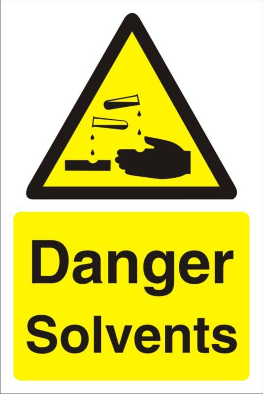 Warning Sign Solvents Freestanding PVC (Polyvinyl Chloride) 60 x 40 cm