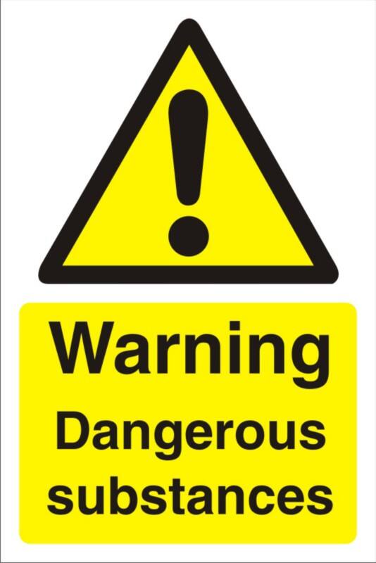 Warning Sign Dangerous Substances Freestanding Corrugated Board 30 x 20 cm