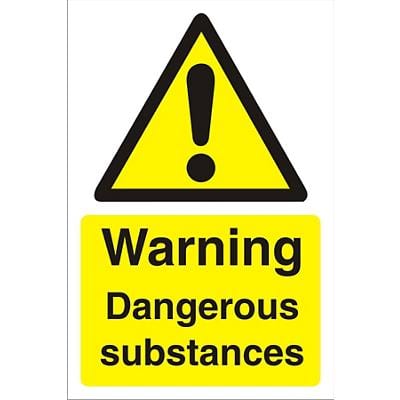 Warning Sign Dangerous Substances Fluted Board 30 x 20 cm