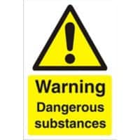 Warning Sign Dangerous Substances Freestanding PVC (Polyvinyl Chloride) 30 x 20 cm