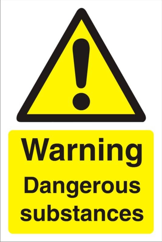 Warning Sign Dangerous Substances Freestanding PVC (Polyvinyl Chloride) 60 x 40 cm