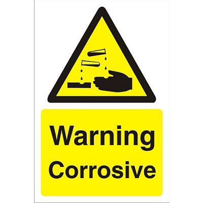 Warning Sign Corrosive Fluted Board 60 x 40 cm