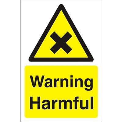 Warning Sign Harmful Fluted Board 30 x 20 cm