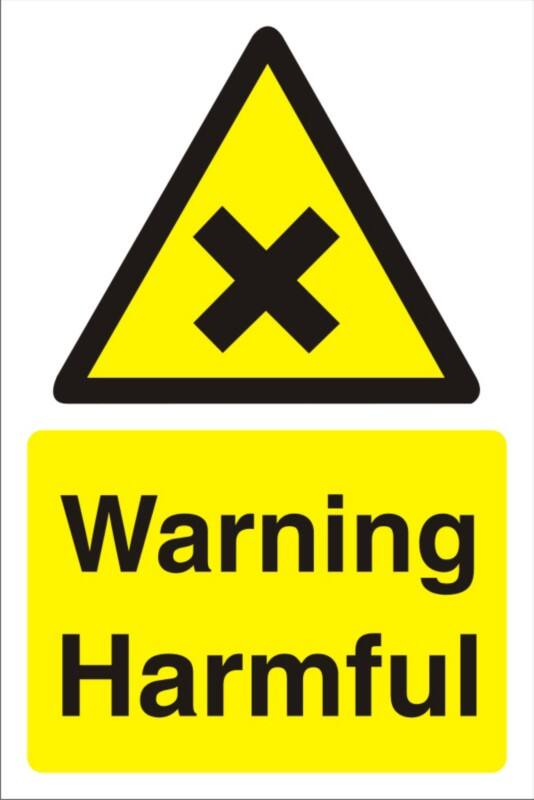 Warning Sign Harmful Freestanding Corrugated Board 60 x 40 cm