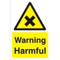Warning Sign Harmful Freestanding Corrugated Board 60 x 40 cm