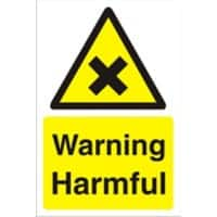 Warning Sign Harmful Fluted Board 60 x 40 cm