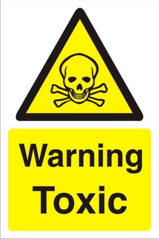 Warning Sign Toxic Freestanding Corrugated Board 30 x 20 cm