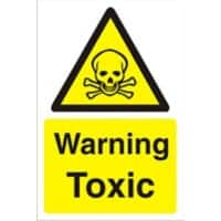 Warning Sign Toxic Fluted Board 30 x 20 cm