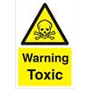 Warning Sign Toxic Fluted Board 30 x 20 cm