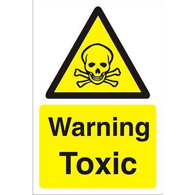 Warning Sign Toxic Fluted Board 30 x 20 cm