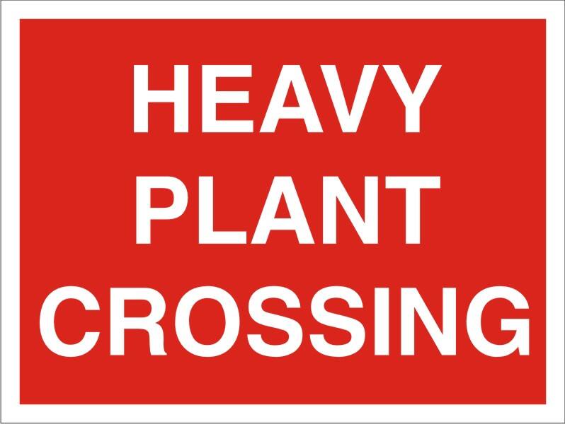 Warning Sign Plant Crossing Freestanding Corrugated Board 45 x 60 cm