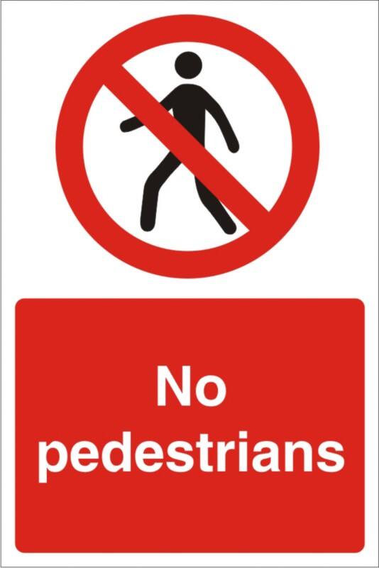 Information Sign No Pedestrians Freestanding Corrugated Board 30 x 20 cm